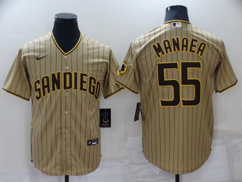 Men San Diego Padres #55 Manaea Browm Strip Game 2022 Nike MLB Jersey